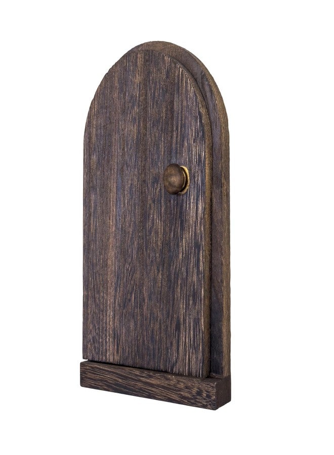 MaxForJoys Self-Adhesive Outlet Cover – A Creative Wooden Cover that Conceals Wall Plates、 Switches、Stains、Wall holes and Protects Child – Elf Door for Wall – 7.87 Inch Tall Fairy Door (Paulownia) - Image 1