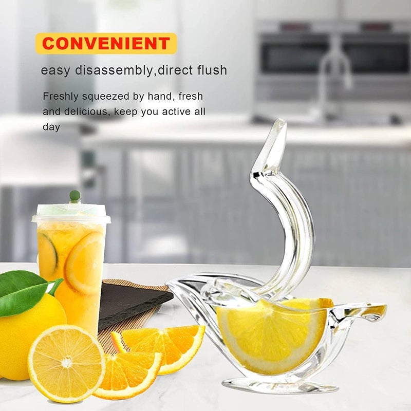 YHRY Manual Lemon Juicer, Portable Transparent Fruit Juicer, 3Pcs Acrylic Manual Slice Juicer, Lemon Slice Squeezer Elegance Bird Shape for Orange Lemon Lime Pomegranate, Home Kitchen Bar Gadget - Image 4
