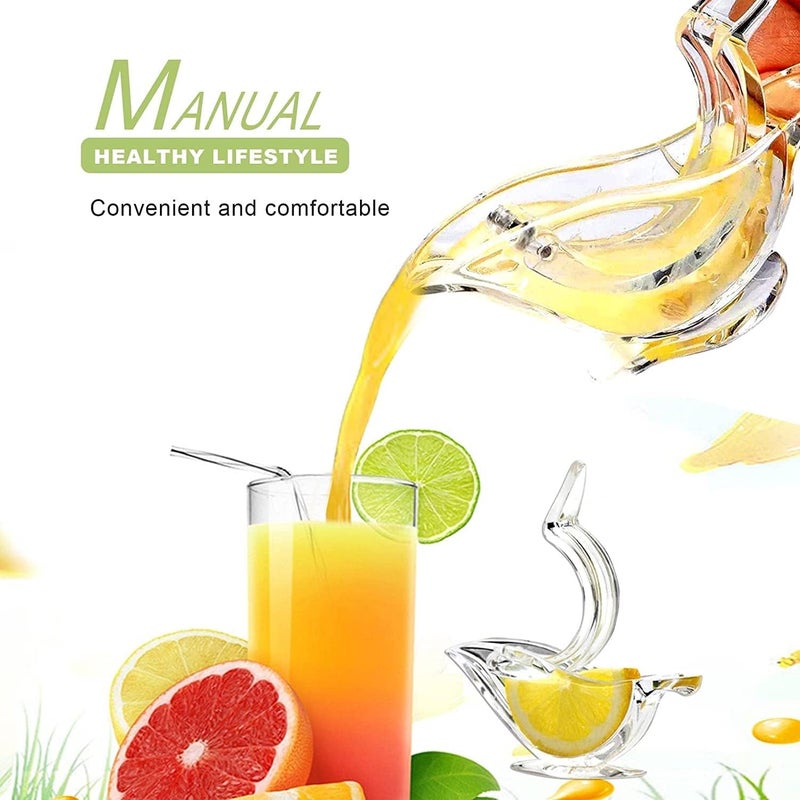 YHRY Manual Lemon Juicer, Portable Transparent Fruit Juicer, 3Pcs Acrylic Manual Slice Juicer, Lemon Slice Squeezer Elegance Bird Shape for Orange Lemon Lime Pomegranate, Home Kitchen Bar Gadget - Image 3