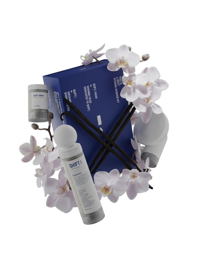 شفت مجموعة فلتر استحمام  ورأس الدش المحمول 3 في 1 مع رائحة أليس تزيل الكلور والصدأ والشوائب وتحسن ترطيب البشرة وتمنع تلف الشعر وسهلة التركيب للاستخدام المنزلي أو أثناء السفر - Image 1