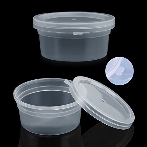 GWHOLE حاويات سلايم GWHOLE مع أغطية، عبوة 20 حاوية بلاستيكية صغيرة قابلة لإعادة الاستخدام لفن السلايم وتخزين مواد الفلوام (4.5 أونصة) - Image 3