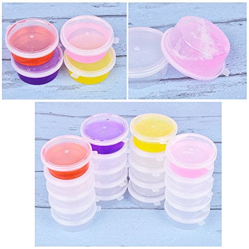 GWHOLE حاويات سلايم GWHOLE مع أغطية، عبوة 20 حاوية بلاستيكية صغيرة قابلة لإعادة الاستخدام لفن السلايم وتخزين مواد الفلوام (4.5 أونصة) - Image 5