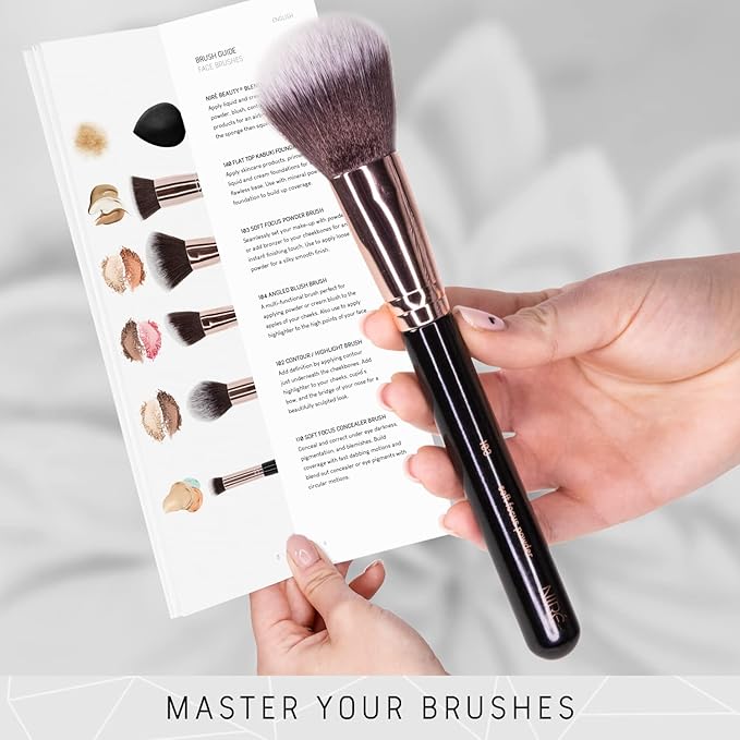 Nire Nir Beauty Professional Makeup Brushes 15piece Award Winning Vegan Makeup Brush Set with Case Blending Sponge Brush Cleaner Guide Gift Box - Image 4
