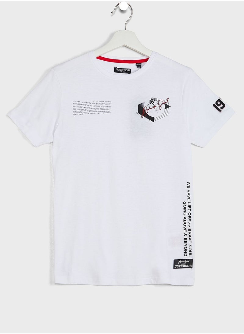 BRAVE SOUL - Boys Printed Short Sleeved T-Shirt - Image 1
