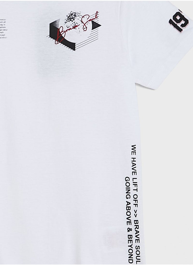 BRAVE SOUL - Boys Printed Short Sleeved T-Shirt - Image 1