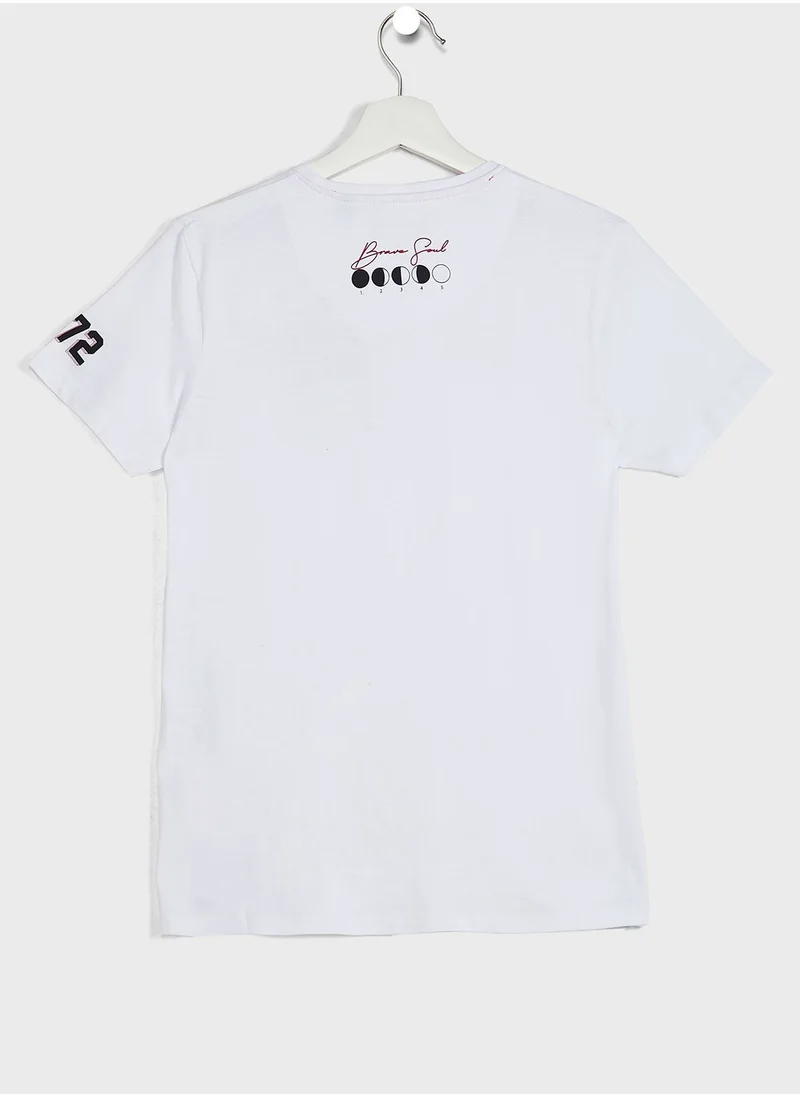 BRAVE SOUL Boys Printed Short Sleeved T-Shirt