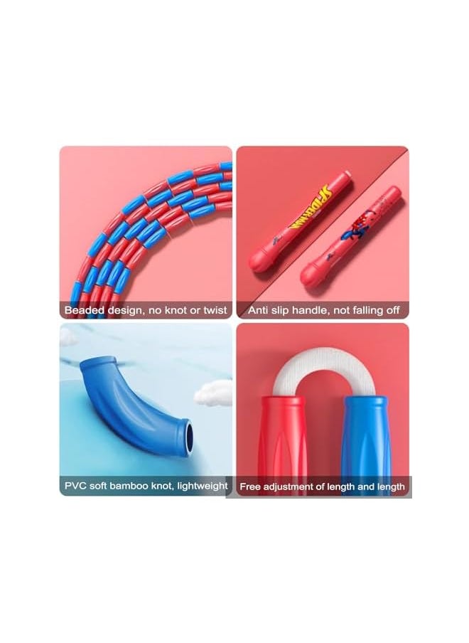 Jump Rope, Adjustable Length Tangle-Free Segmented Soft Beaded Skipping Rope For Kids, Fitness Jump Rope For Boys And Girls