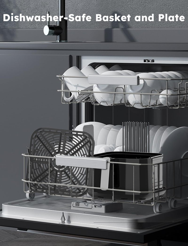 Nuwave Brio Plus 8 Qt Air Fryer, PFAS Free, New & Improved, Digital Touch Screen, Cool White Display, 50°F~400°F in Precise 5°, 5 Cook Functions, 100 Presets & 50 Memory, 3 Wattages 700, 1500, 1800 - Image 5