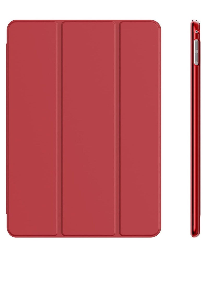 Ultra Slim Lightweight Stand Protective Case Shell With Translucent Frosted Back Cover For IPad Air2 Model A1566 A1567 Red - Image 1