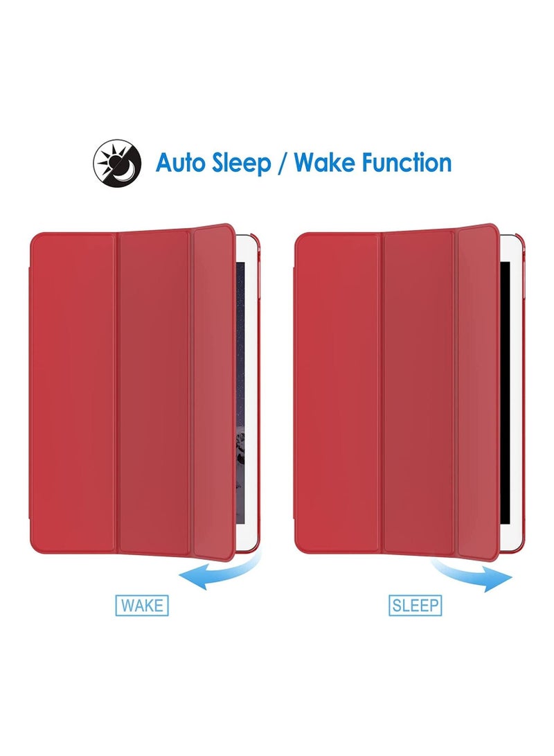 Ultra Slim Lightweight Stand Protective Case Shell With Translucent Frosted Back Cover For IPad Air2 Model A1566 A1567 Red - Image 5