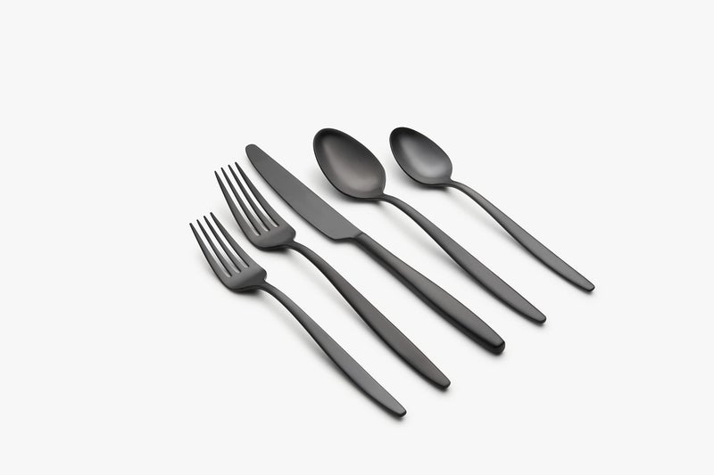 Cambridge Silversmiths Nylah Black Satin 20Piece Flatware Set Service for 4