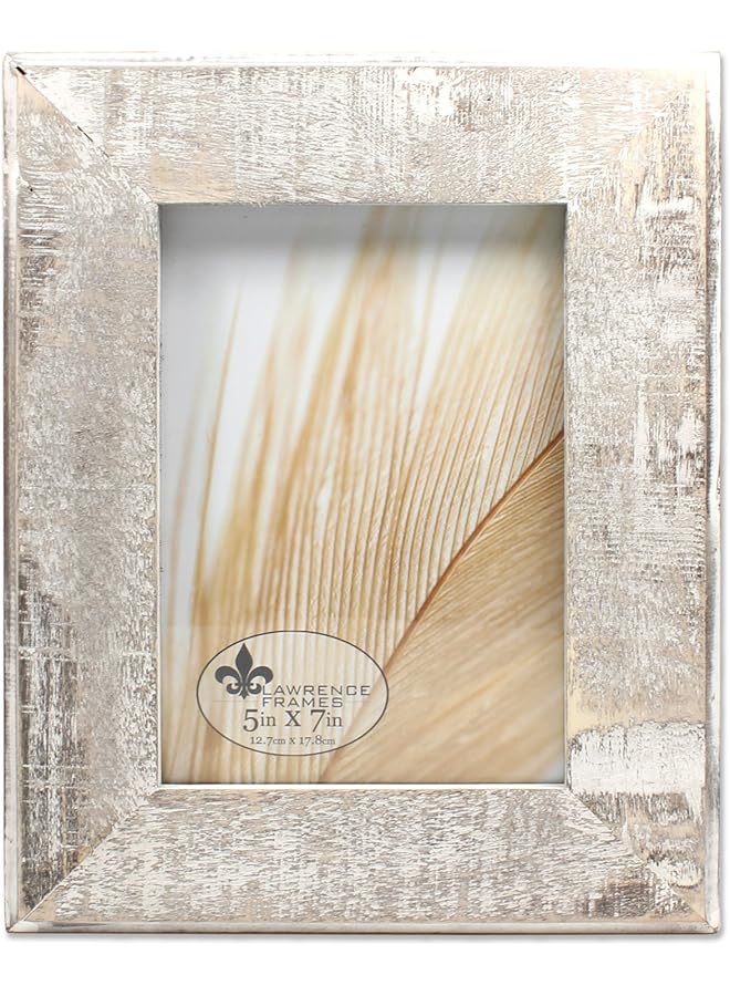 erorex 5X7 Distressed Gray Wood With White Wash Picture Frame - Image 1