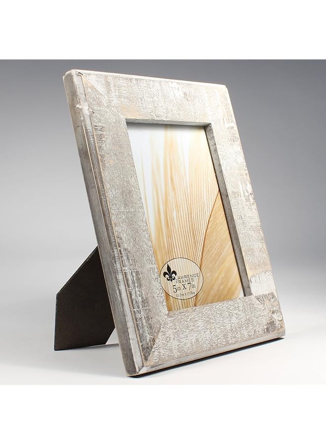 erorex 5X7 Distressed Gray Wood With White Wash Picture Frame - Image 2