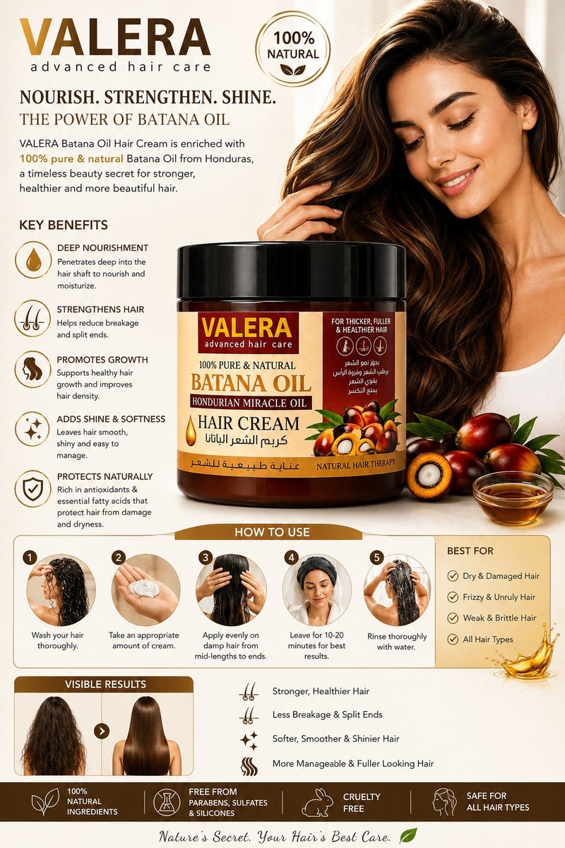 Valera Batana Hair Oil Cream, A Natural Hair Treatment For Thicker, Fuller, And Healthier Hair, 360 ml - Image 2