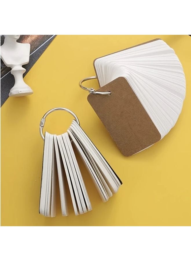 400 ورقة من البطاقات التعليمية البيضاء مع حلقات - 4 كتب - 1600 صفحة إجمالاً - بطاقات الدراسة التعليمية - Image 4