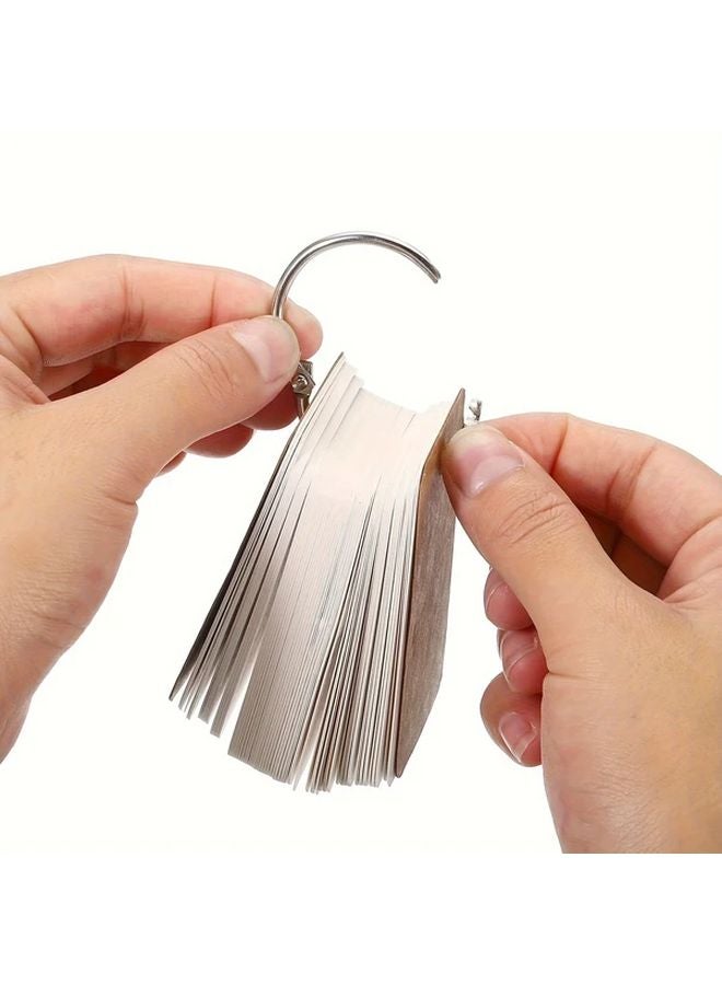 400 ورقة من البطاقات التعليمية البيضاء مع حلقات - 4 كتب - 1600 صفحة إجمالاً - بطاقات الدراسة التعليمية - Image 5