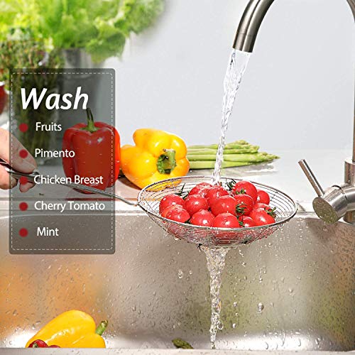 Giffy® Skimmer Ladle Wire Strainer Long Handle Deep Frying Heavy Duty Food Pasta Spaghetti Noodle for Home Office and Hotel Kitchen Use Men and Women 16 Inch - Image 4