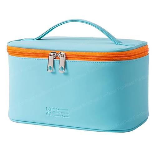 FunBlast Cosmetic Bags for Women - Women Makeup Travel Organizer Toiletry Kit Bag with Handle, Bathroom Bag, Shaving Kit Bag, Cosmetics, Make up Accessories Vanity Bag for Womens (Blue) - Image 1