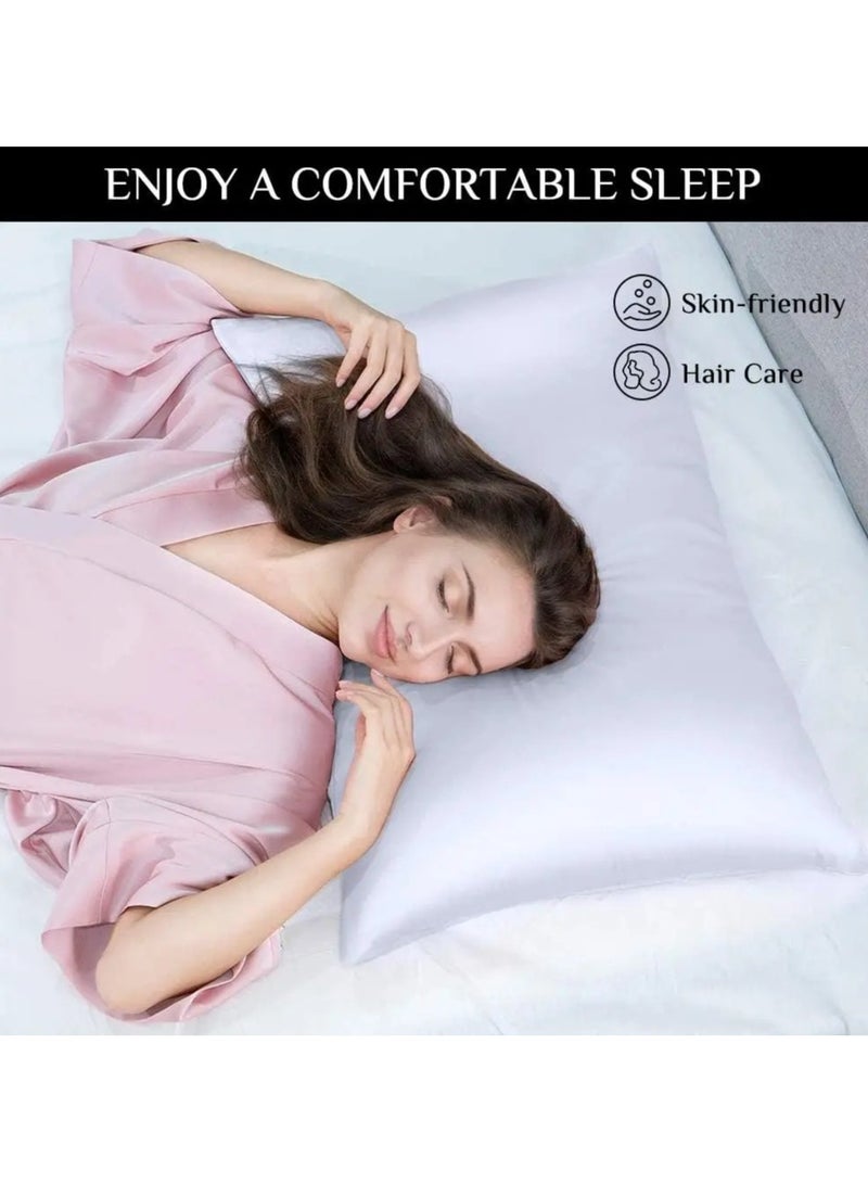 ارواق طقم من 2 غطاء وسادة من الحرير الساتان للشعر والبشرة، أغطية وسائد مرجانية، مقاس قياسي، مجموعة من أغطية الوسائد فائقة النعومة - Image 3