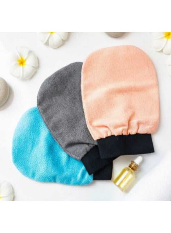 Luxe Concepts Premium Moroccan Kesse Exfoliating Mitt – Deep Cleansing Spa Glove (Peach, Blue, Grey) - Image 4