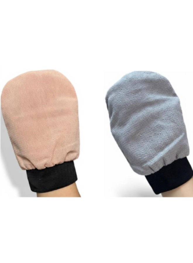 Luxe Concepts Premium Moroccan Kesse Exfoliating Mitt – Deep Cleansing Spa Glove (Peach, Blue, Grey) - Image 3
