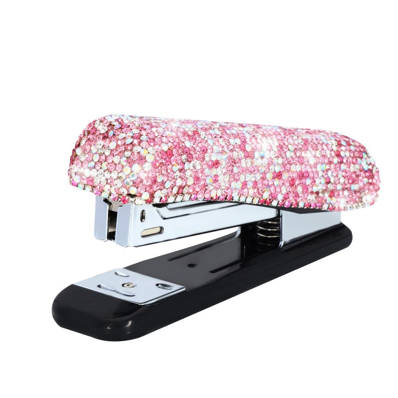 KEYPOWER Diamond Crystal Handmade Bling Dazzling Pink Stapler for Office, School, or Home - Image 1