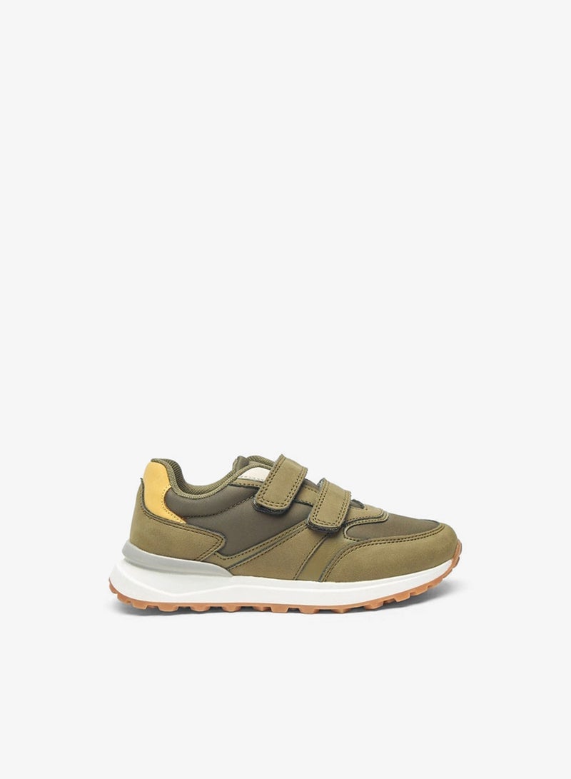 JUNIORS Boys Colourblock Sneakers with Hook and Loop Closure - Image 1