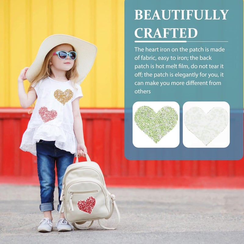 Ciieeo 12pcs Heart Patches Iron-on for Clothing Bag Scarf Hat Decor Fashion Sticker Charms - Image 3