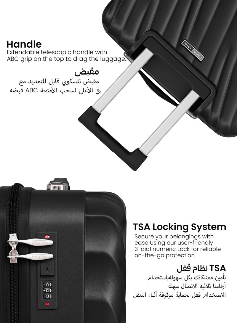 بارا جون طقم حقائب سفر بعجلات من سلسلة سويرل  قطع - أسود - Image 4