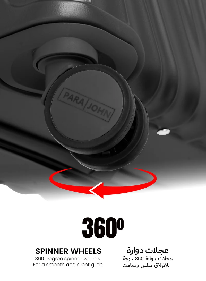 PARAJOHN  Swirl Series 3 Pcs ABS Luggage Trolley Set - Black  | Best Price UAE