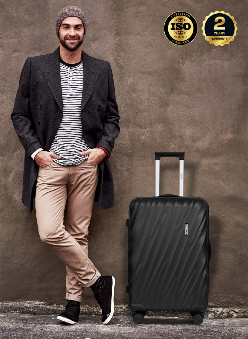 PARAJOHN  Swirl Series 3 Pcs ABS Luggage Trolley Set - Black  | Best Price UAE