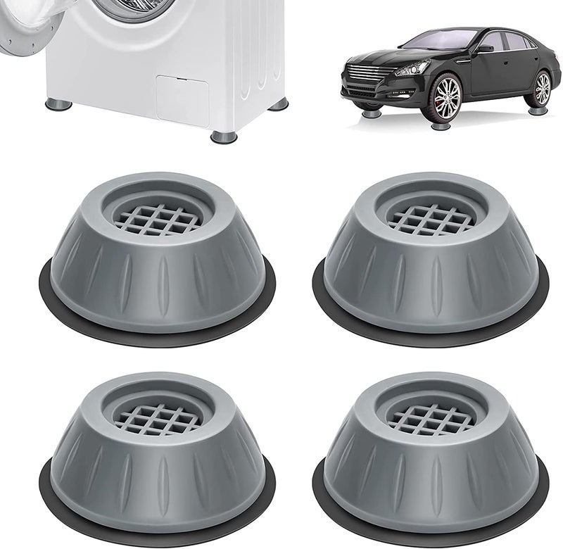 Spaceshoop 8 pieces of anti-vibration and anti-walking pads for washing machine and dryer, reduce shock and noise with rubber mat for refrigerator, washing machine, no drilling required. - Image 1