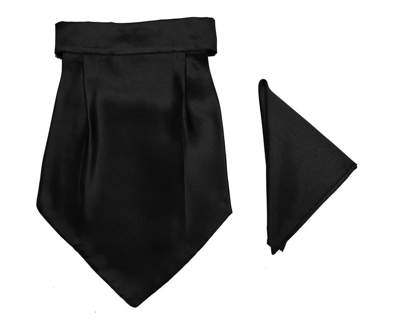 Blacksmith Solid Microfiber Cravat with Matching Pocket Square for Men - Scarf Neckwear Cravat for Men with Matching Pocket Square - Image 1