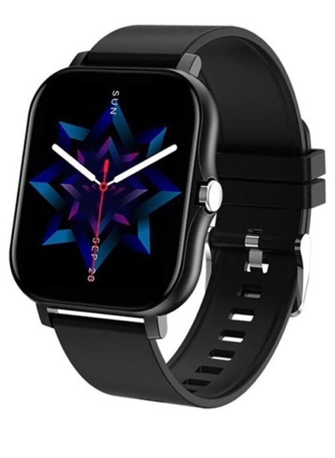 AROAQ Y13 Smart Watch 1.7 Inch HD Touch Screen, IP67 Waterproof, BP & SpO2 Monitoring, Heart Rate, Sleep & Fitness Tracker, Bluetooth Calls, Sports Modes – Silicone Strap , Black - Image 1