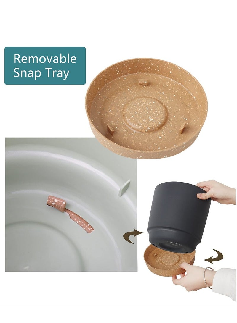 SYOSI Plastic Flowerpot, 7.8 Inch Indoor Plant Pots Round Straight Anthony Flower Pot with Hole and Tray Modern Decorative for Outdoor Garden Home, Balcony Courtyard Potted (Set of 2, Black) - Image 3