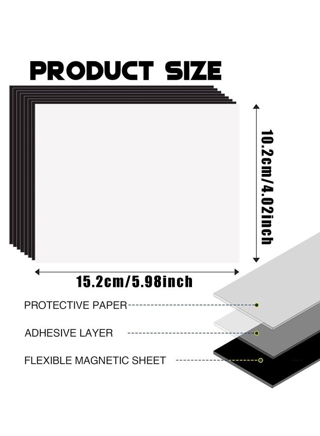 10PCS Adhesive Magnetic Sheets for Letter Size 4.02x5.98,Magnet Sheets with Self-Stick Adhesive for Home/Classroom/Office,Easy Cut DIY Paper Craft Magnet - Image 2