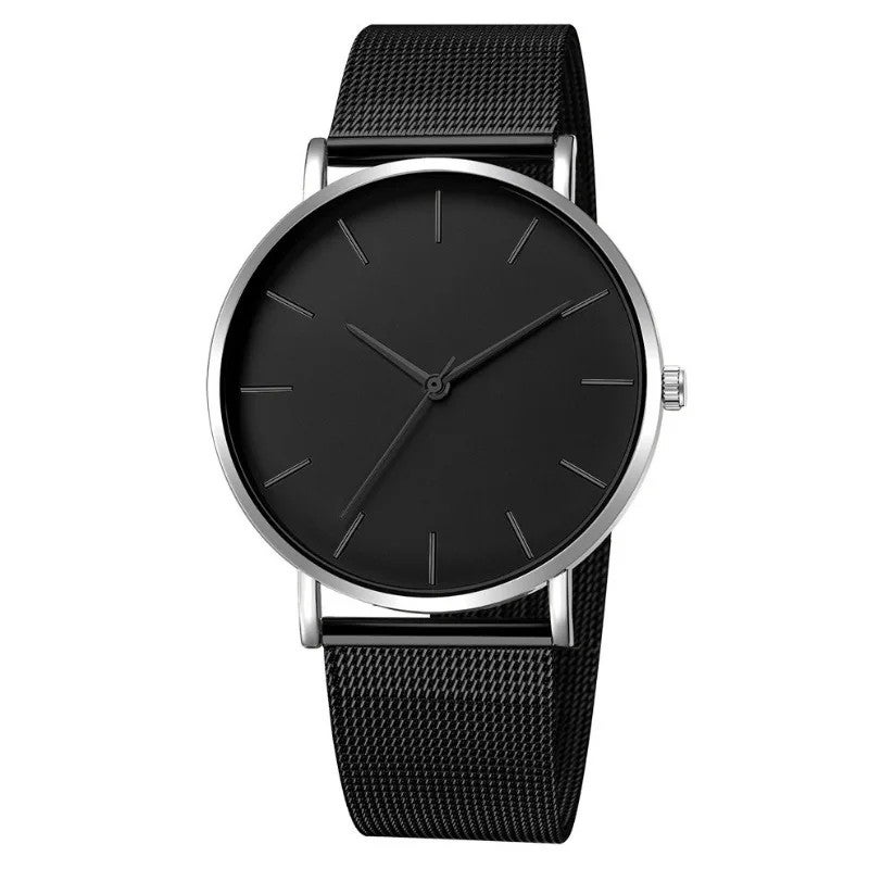 Y&D Foreign Trade European American Simple Fashion Men's Watch Stainless Steel Mesh Band Quartz Watch 40mm - Image 1