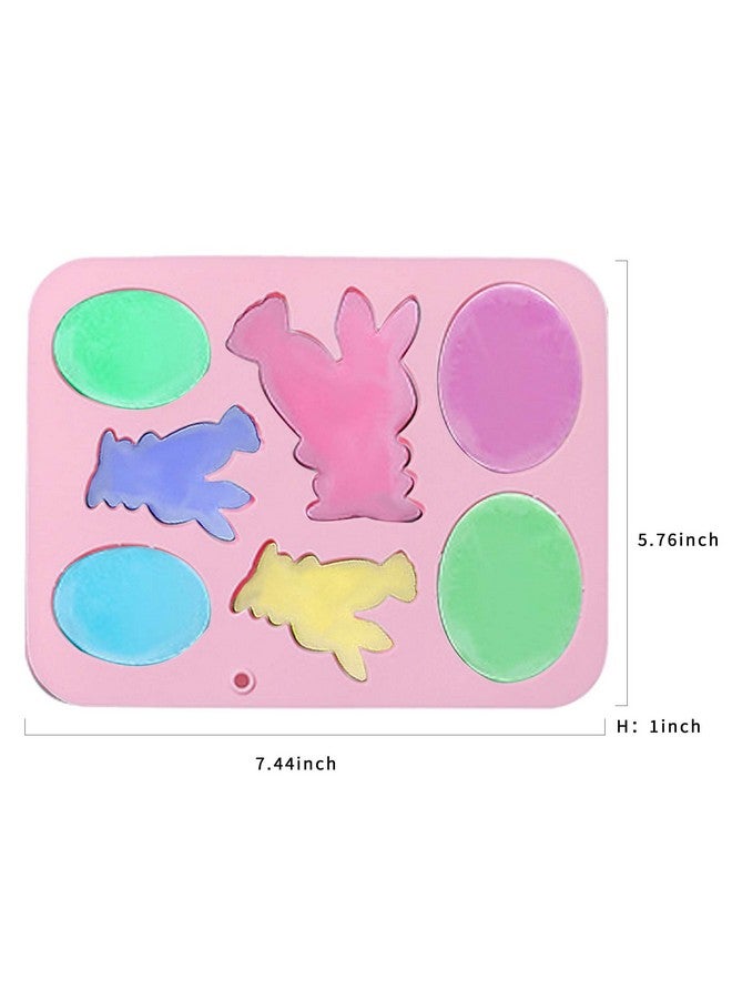 UOUYOO Easter Egg Silicone Mold Easter Bunny Silicon Molds For Chocolate 4 Egg 3 Bunny Shaped Mold-Flexible, Non-Stick, And Easy To Clean-Baking Pan Resin Cake Chocolate Mold Silicone Candy Pan - Image 2
