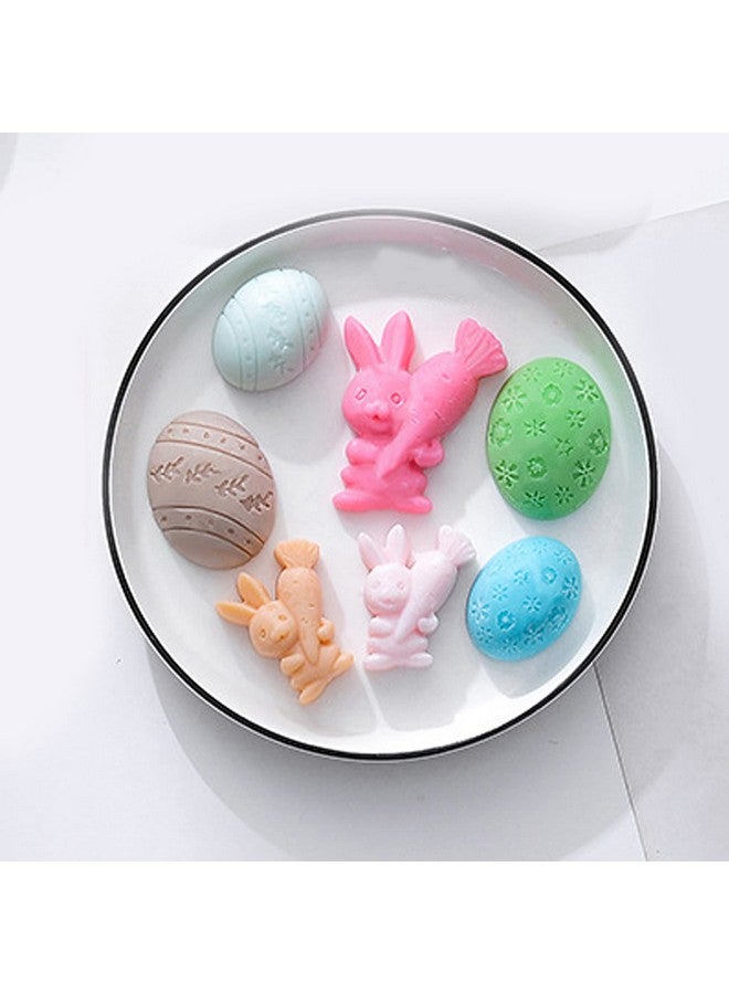 UOUYOO Easter Egg Silicone Mold Easter Bunny Silicon Molds For Chocolate 4 Egg 3 Bunny Shaped Mold-Flexible, Non-Stick, And Easy To Clean-Baking Pan Resin Cake Chocolate Mold Silicone Candy Pan - Image 3
