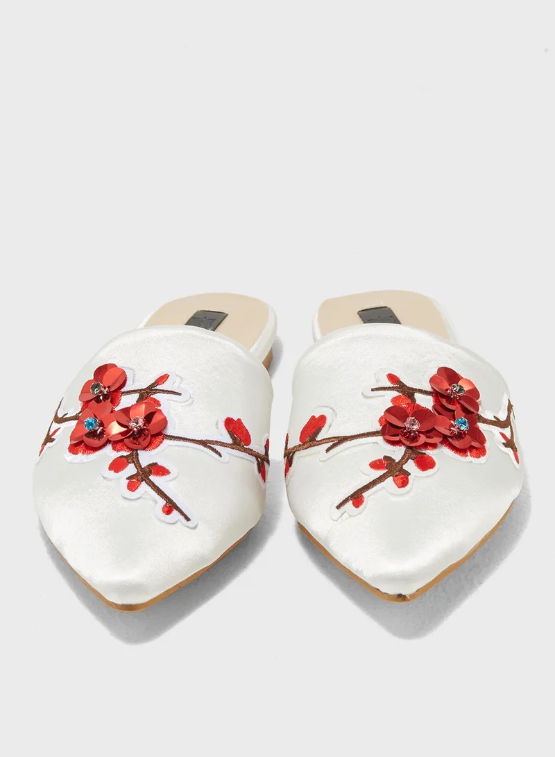 ELLA Shanice Sakura Flower Embellished Slip On
