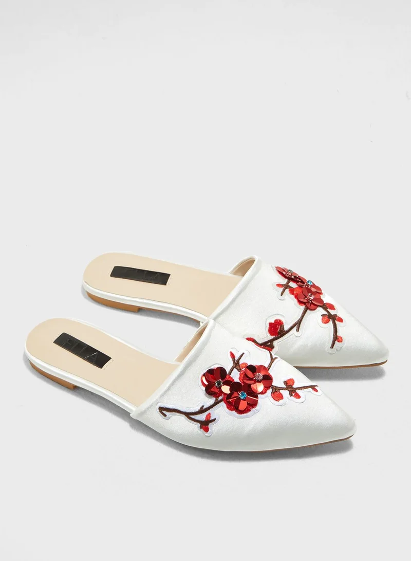 ELLA Shanice Sakura Flower Embellished Slip On