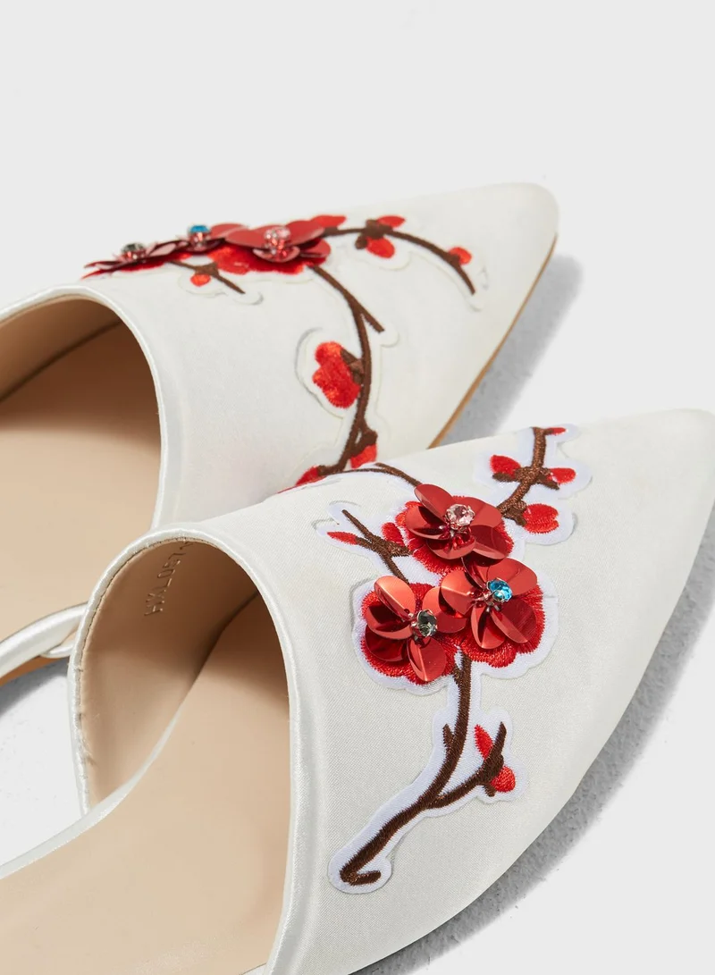 ELLA Shanice Sakura Flower Embellished Slip On