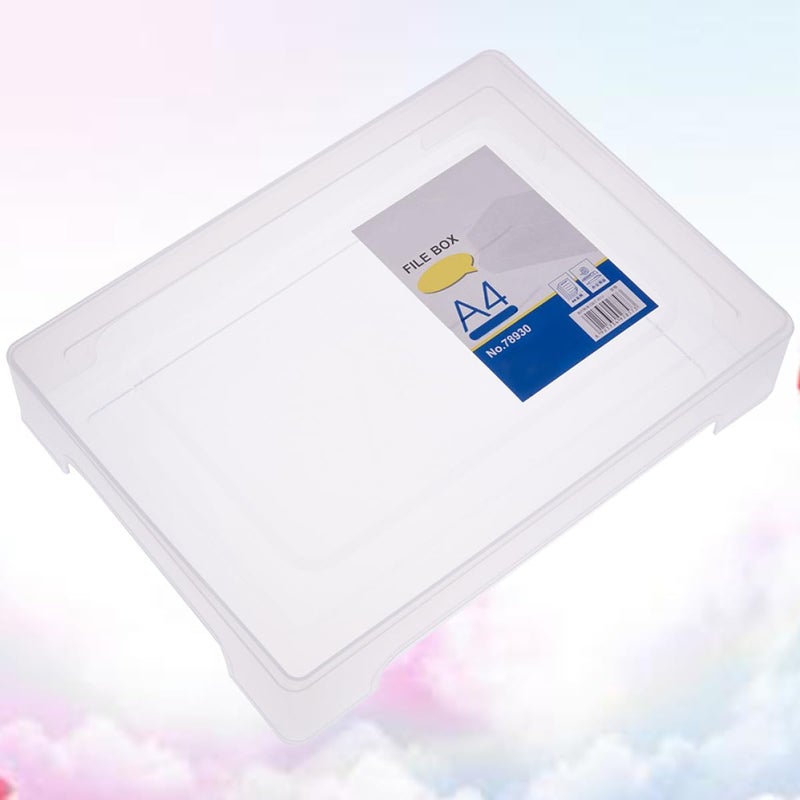 A4 Plastic Document Organizer Box File Folder Storage Case Sturdy Office Filing Storage for Home and School - Image 2