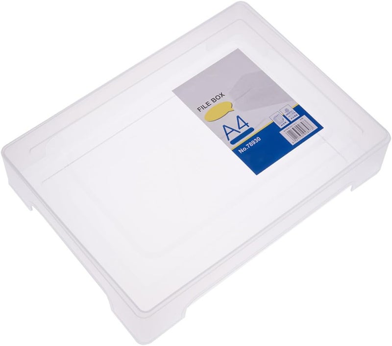 A4 Plastic Document Organizer Box File Folder Storage Case Sturdy Office Filing Storage for Home and School - Image 1