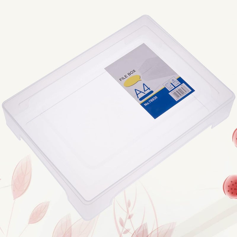 A4 Plastic Document Organizer Box File Folder Storage Case Sturdy Office Filing Storage for Home and School - Image 5