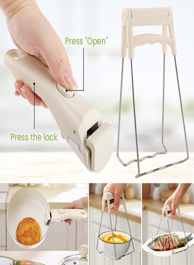WeiLingBo Removable Pot Handle,White Detachable Pan Handles,Universal Pan Handle, Replacement Handles for Pots and Pans with Anti-Scald Clip,Fits All Cookware - Image 4
