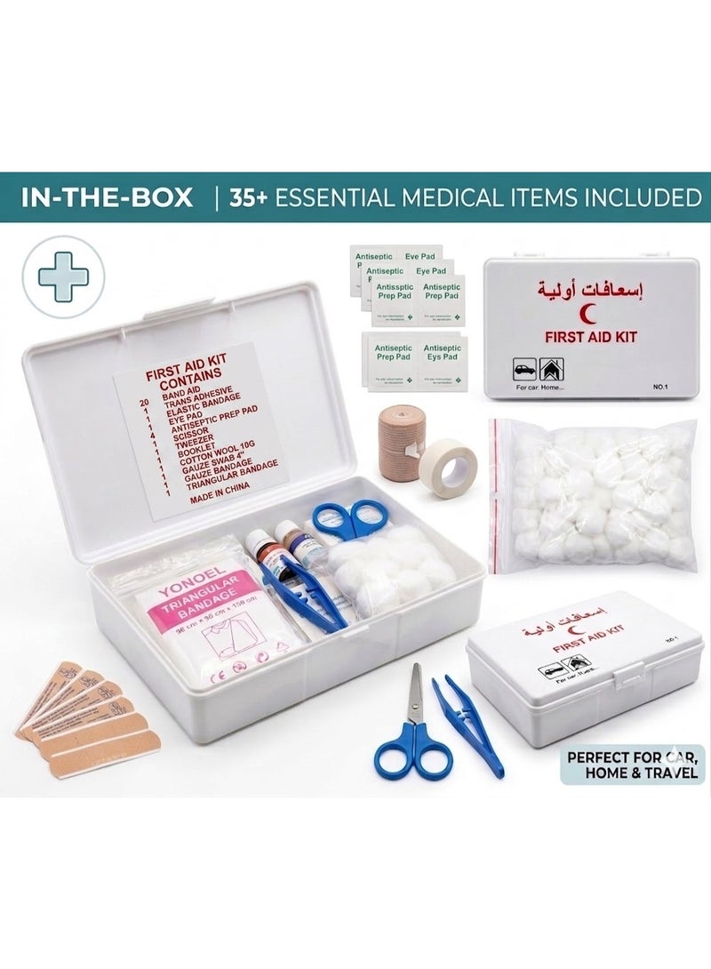 SolidX Compact First Aid Kit for Car, Bus & Home – Emergency Medical Kit with Bandages, Scissors & Essential Supplies – Compact Travel Safety Box - Image 5
