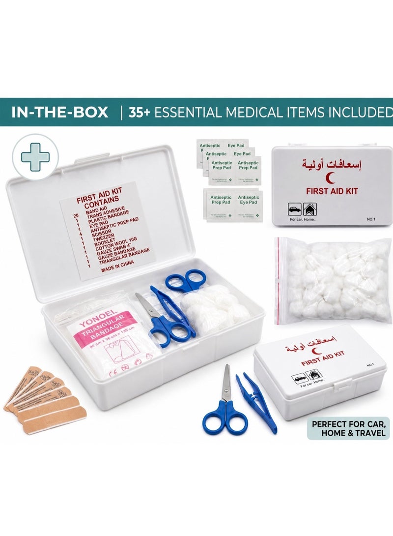 SolidX Compact First Aid Kit for Car, Bus & Home I Emergency Medical Kit I Travel Safety Box - Image 1