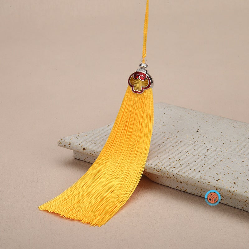 12Cm Xiangyun Hat Alloy Tassel Fringe Cloisonne Pendant Car Hanging Accessories Pendant Large Price Excellent - Image 1
