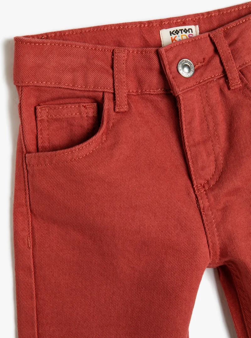 كوتون Chino Bermuda Shorts with Pockets, Turned-Up Cotton Legs, Adjustable Elastic Waist